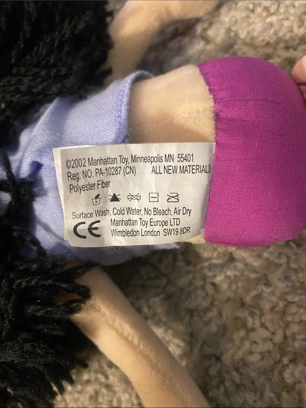 2002 Groovy Girls Tomika plush rag doll by Manhattan Toy and Friend.